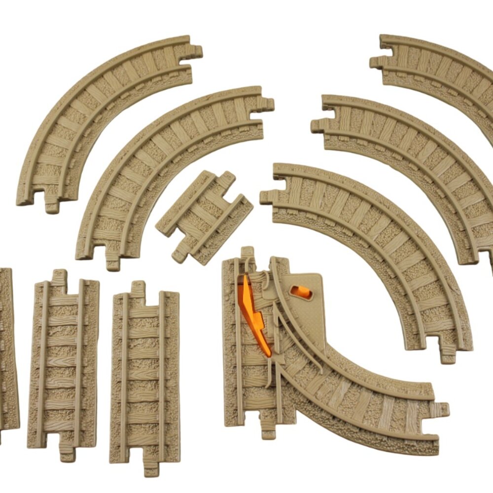 Geotrax Train Track Pieces Lot of 10 Curve Straight Switch Tan Toys Fisher Price